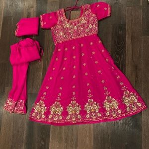 Hot pink Indian/Pakistani anarkali
